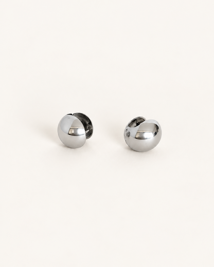 Stainless steel ball shape earrings with minimalist Nordic round design