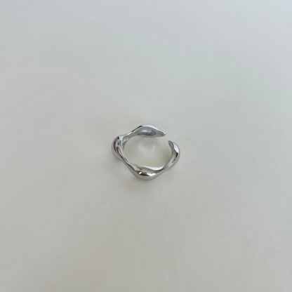 sterling silver organic shape ring chunky model